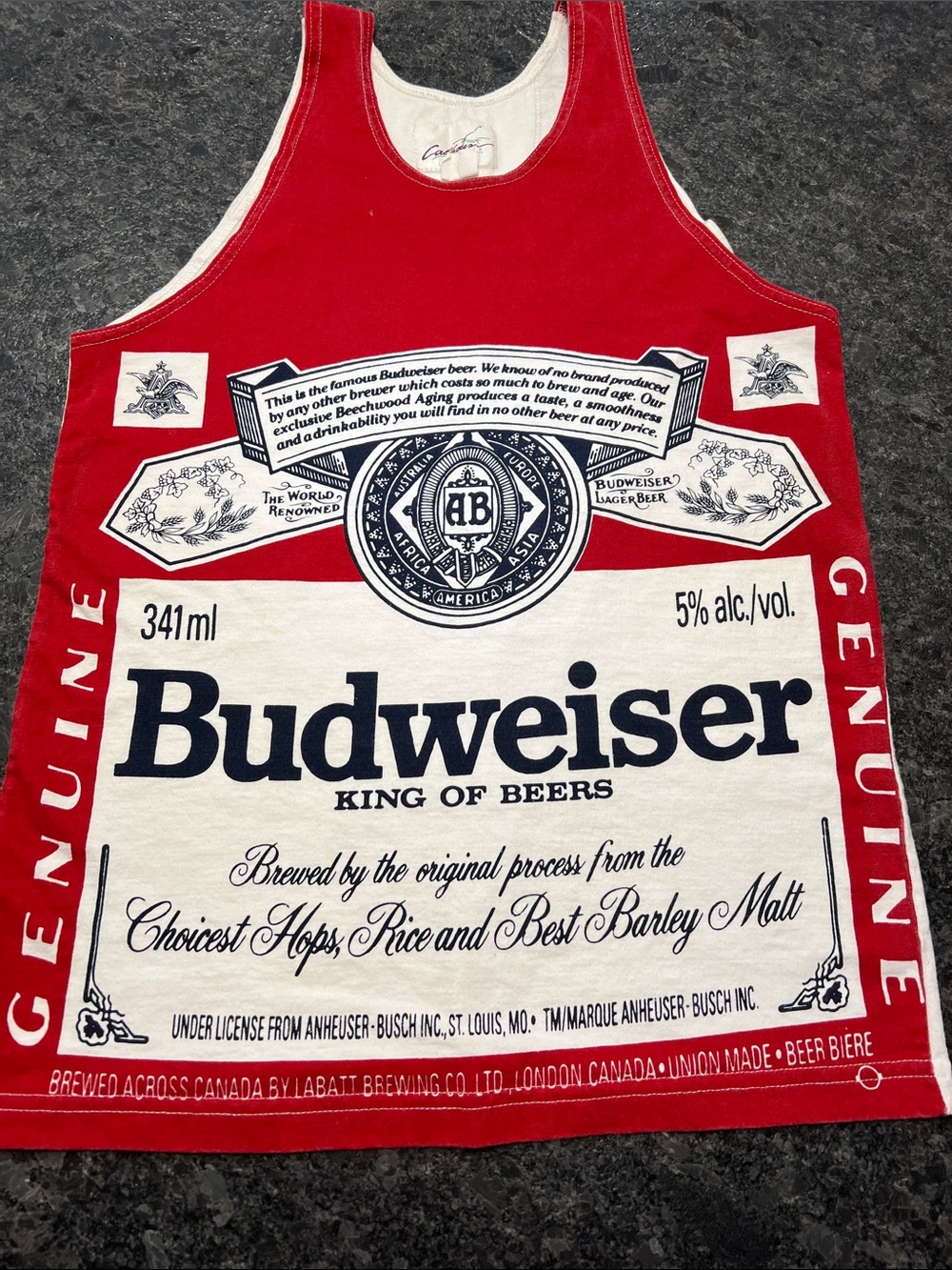 Budweiser Red and White Graphic Crewneck Sweater Tank